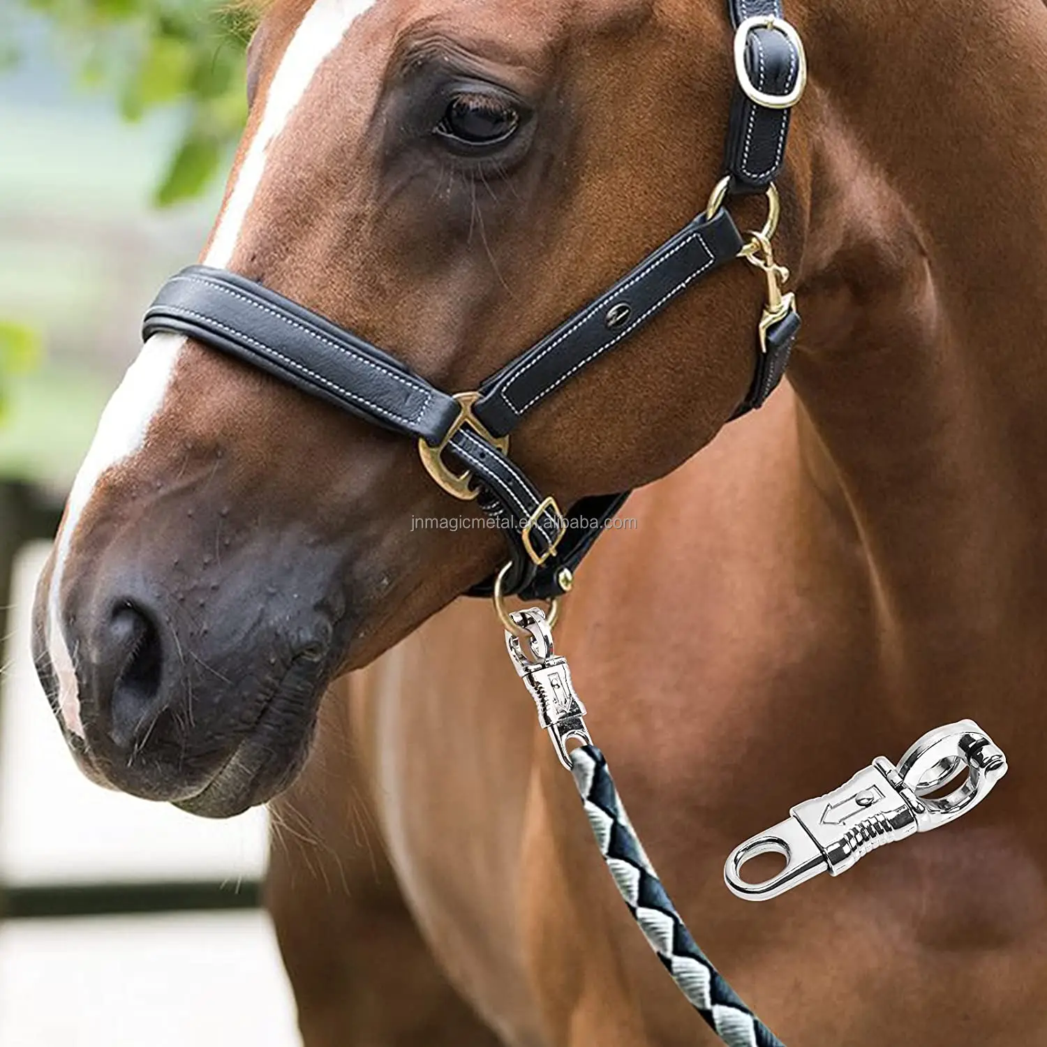 Horse Gear Zinc Alloy Panic Snap Hook Quick Release Twist Panic Bull Snap Hook With Swivel Round Eye