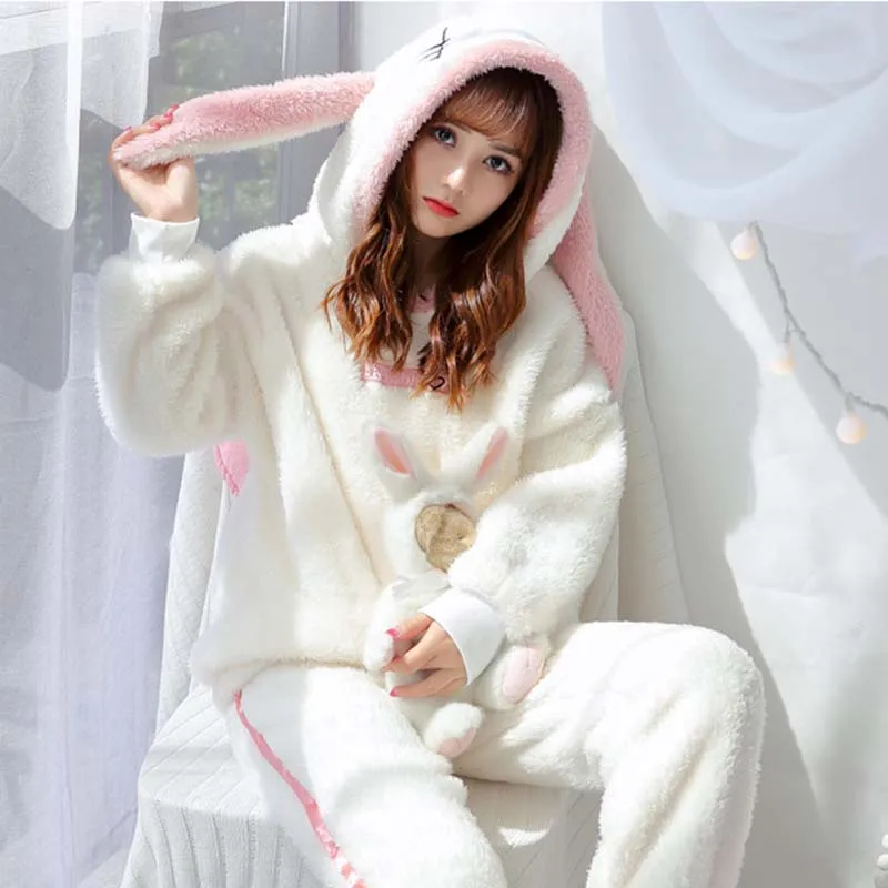 Женская зимняя пижама из кораллового флиса