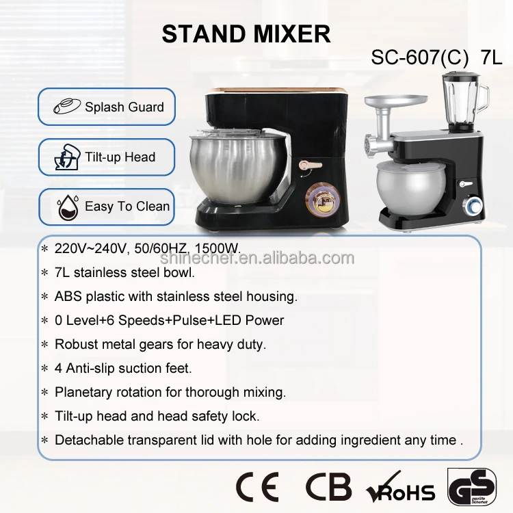 4L 5L 7L Electric Dough Stand mixer Automatic Food Mixer China Manufacturer Cake Mixer