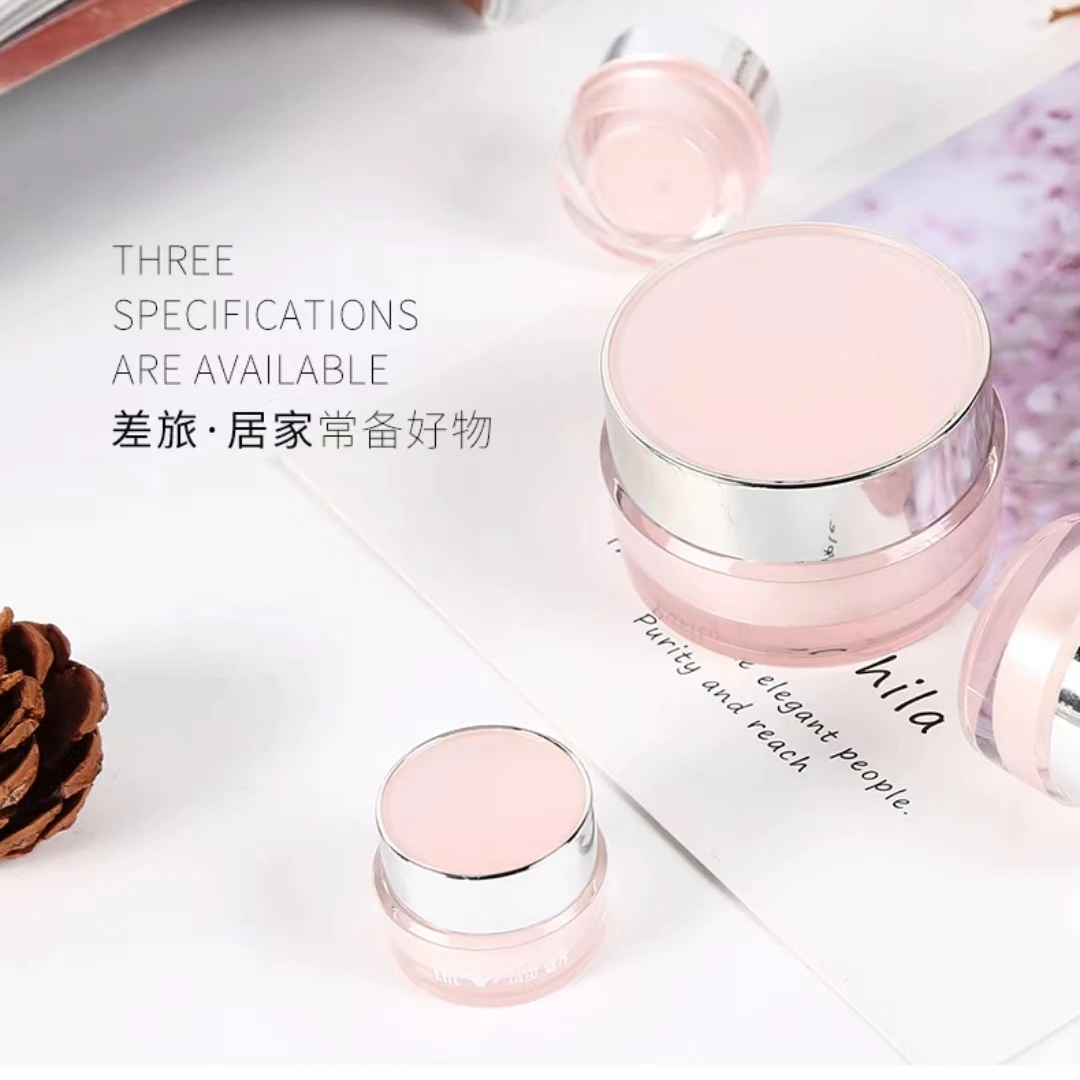 15g  20g 30g 50g  pink cylinder round shape acrylic cream jar / cosmetic jar / eye cream container for skin care