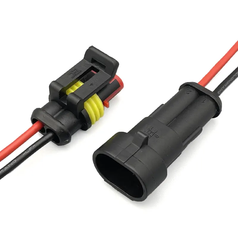 282080-1 amp super seal 2pin male female connector 1.5 series auto wire harnesses waterproof cables wire harness