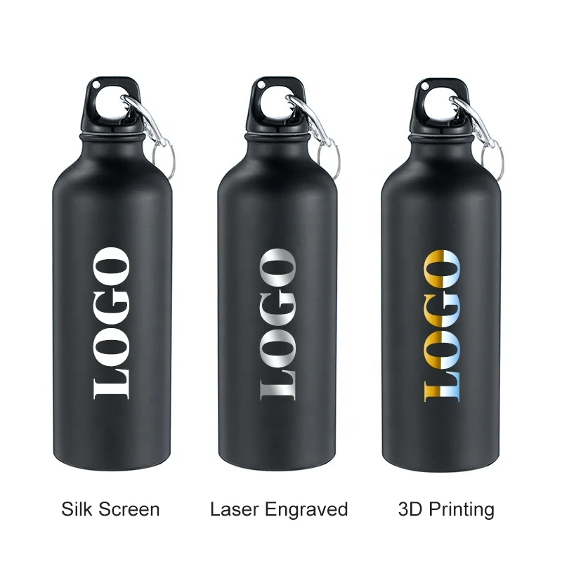 Factory Wholesale Customized 500ml 600ml 750ml 1000ml Aluminum Sports Water Bottles with Lids and Carabiners