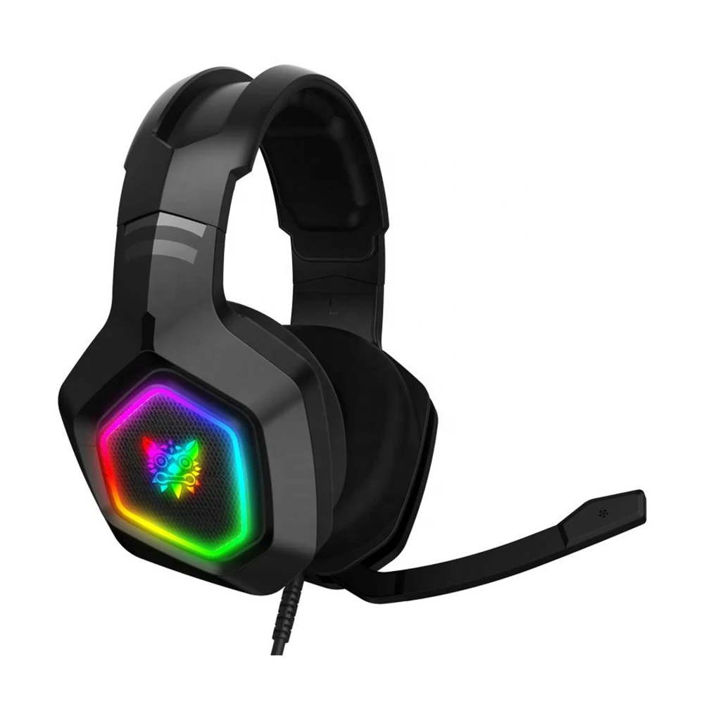 Проводные наушники Onikuma K10 со светодиодной подсветкой, с микрофоном, 3,5 мм, геймпад ps4, игровые наушники, usb-гарнитура с шумоподавлением