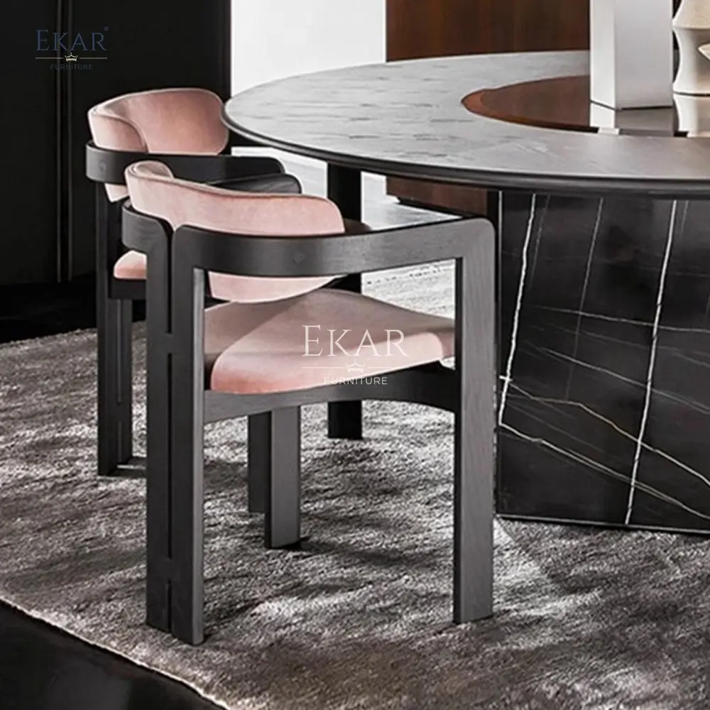 Modern White Waxwood Smoke Finish Dining Chair Imported Leather with Scratch-Resistant Open Paint Frame Armrests for School Use