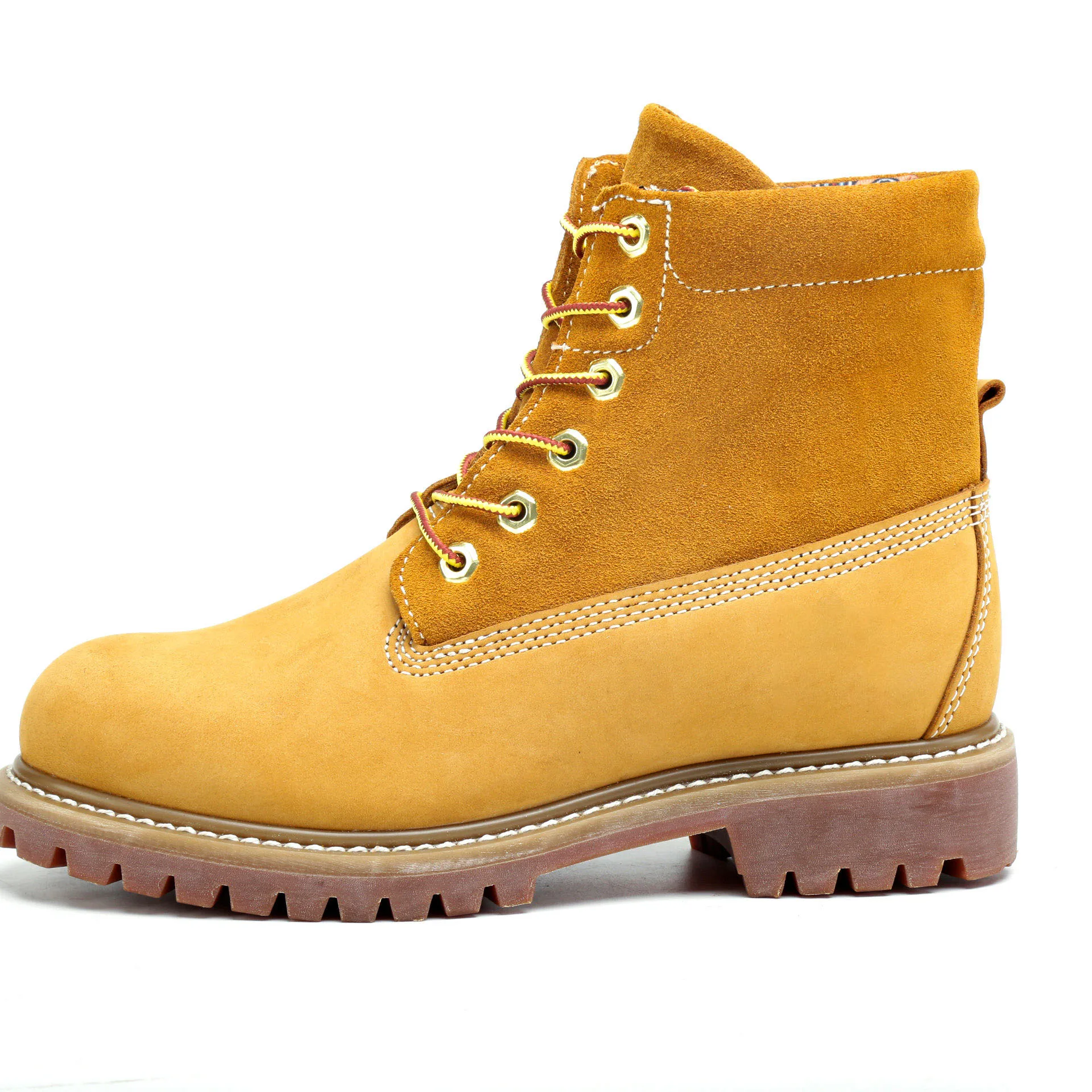 High-Quality Brown Color Cow Leather Steel Toe Safety Work Boots for Men