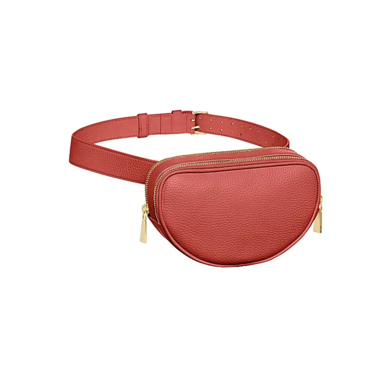 2019 stylish fashion genuine leather fanny pack sport waist bum bag for women and men