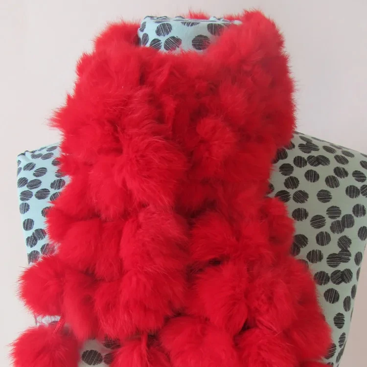 Breathable And Soft Long Fur Adult Winter Rabbit Fur Scarf Scarves Furred Scarfing