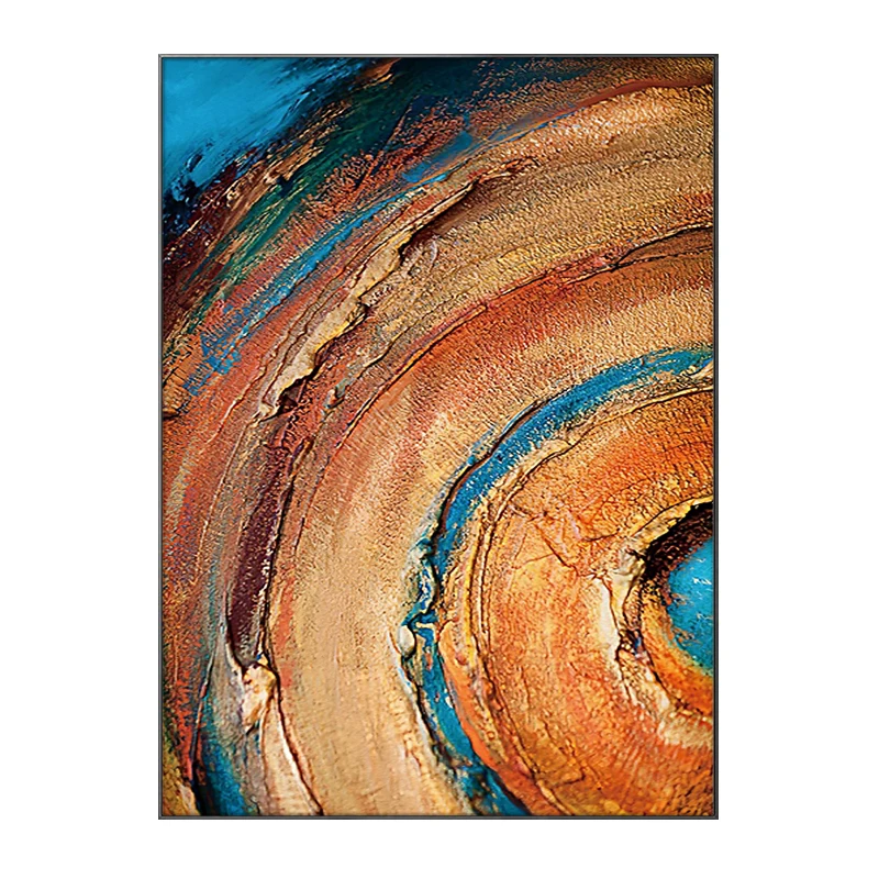 Wall Art Luxury Abstract Orange Thick Texture Hand Painted Oil Painting Wall Paintings Canvas Art Decor