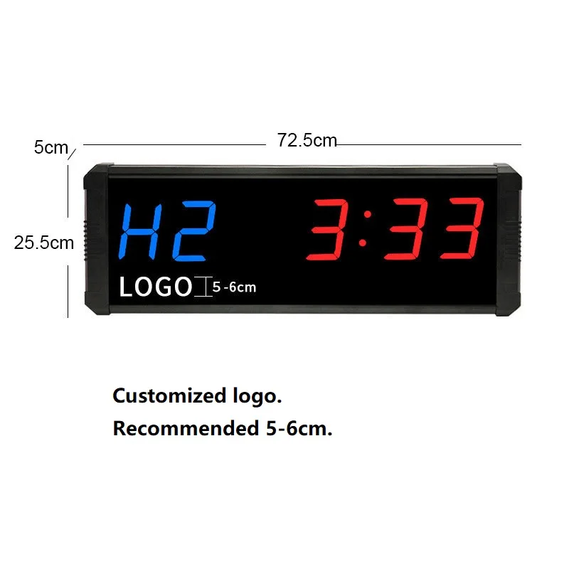 CUSTOM LOGO LED Gym Fitness Boxing Countup Countdown Timer Multifunctional Interval Training Sports Digital Clock Stopwatch