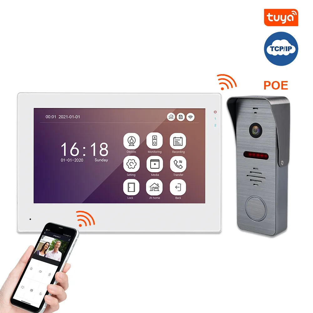 Mobile Wireless Control Wifi Doorphone Gate Access System Two Way Audio Doorbell Ethernet Video Intercom POE CAT5  IP Door Phone