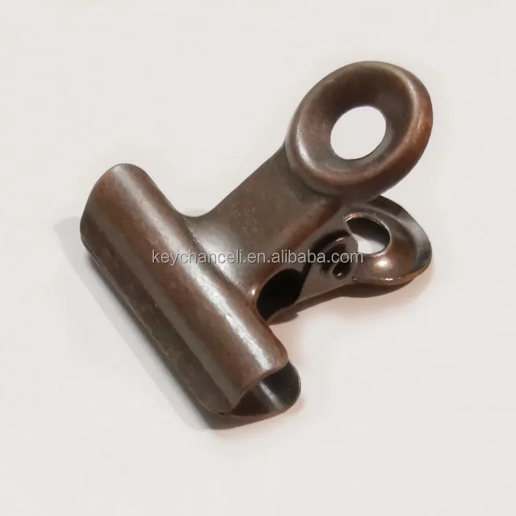 old looking vintage rusty bronze little 20mm clip metal bulldog clip for old photo
