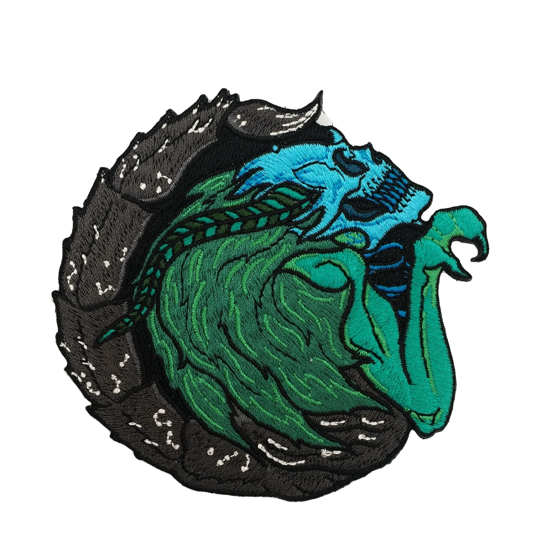 Appliqued garments Heat pressed custom embroidered badges Iron-on patches Tiger embroidered patches