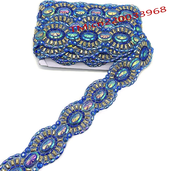 2025 New Saint Lucia Carnival Green AB Royal Blue AB Dress Trimming Hot Fix Rhinestone Bead Resin Caribbean Carnival Costumes