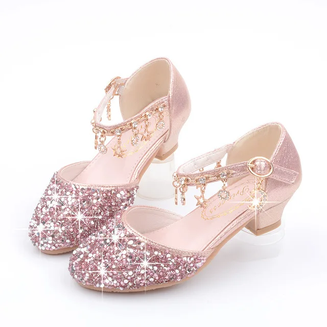 
Sequin kids Girls Princess Party Dress shoes for Pageant Children Wedding shoes flower girl shoes  (1600222286317)