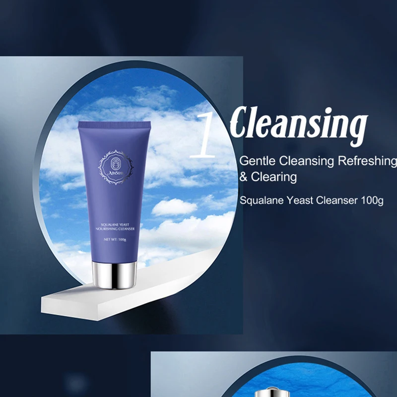 Skincare Product Kit Hyaluronic acid Vitamin C Squalane Yeast Boost Firming Toner Cleanser Lotion Anti-aging Skin Care Set