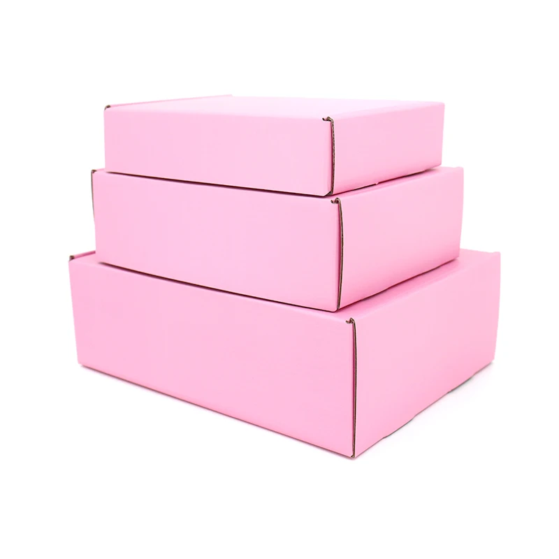 Wholesale Custom Printing Cardboard Clothing Express Postal Pink Packaging Clothes Mailer Corrugated Shipping Boxes With Logo