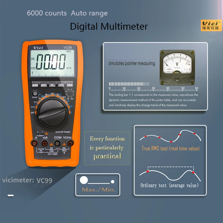 VC99 AC DC Voltage Tester Digital Multimeter Analog Multimeter