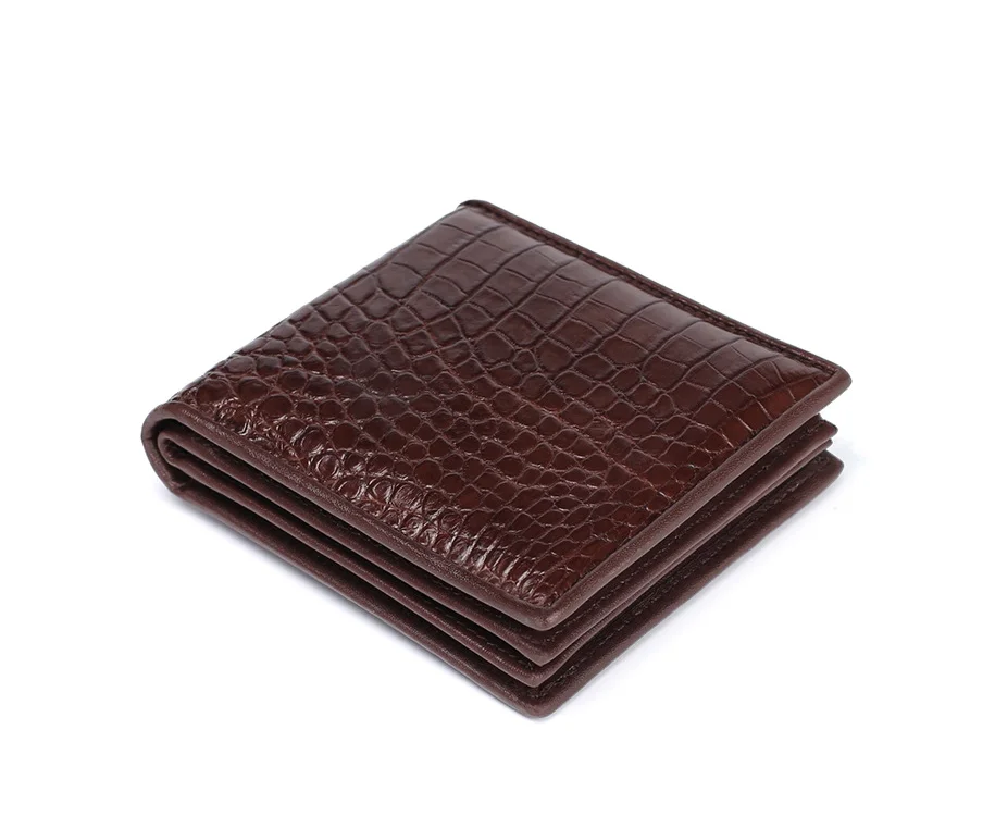 Luxury real crocodile skin leather bifold wallet mens custom business and travel wallet for men