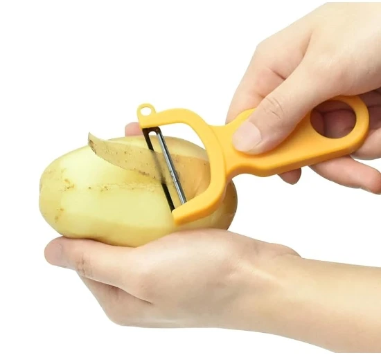 Original Vegetable Fruit Peeler Carbon Steel Blade 3 Pack Red/Green/Yellow