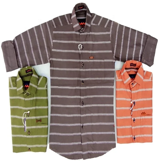 
Simple Stripes Design Daily Wear Boys Shirts 