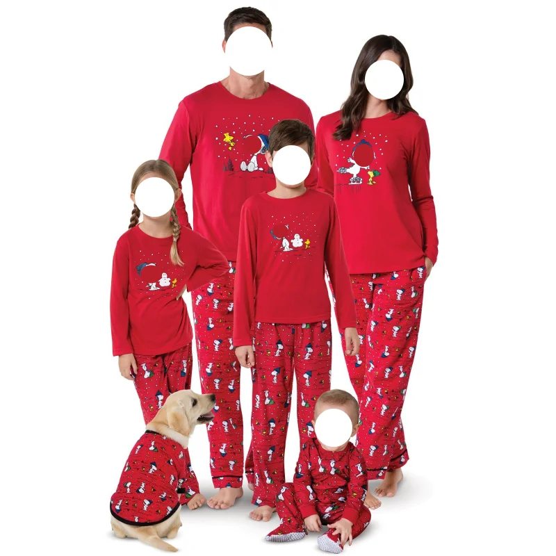 Fashion Family Clothes for Pet Coat Clothing Puppy Sleepwear Pets Pajama Matching Dog Owner Pet Dog Pure Color Pajamas