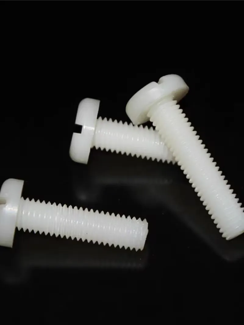White plastic screws PP screws acid and alkali resistant insulated bolts slotted pan head plastic screws M3-M8