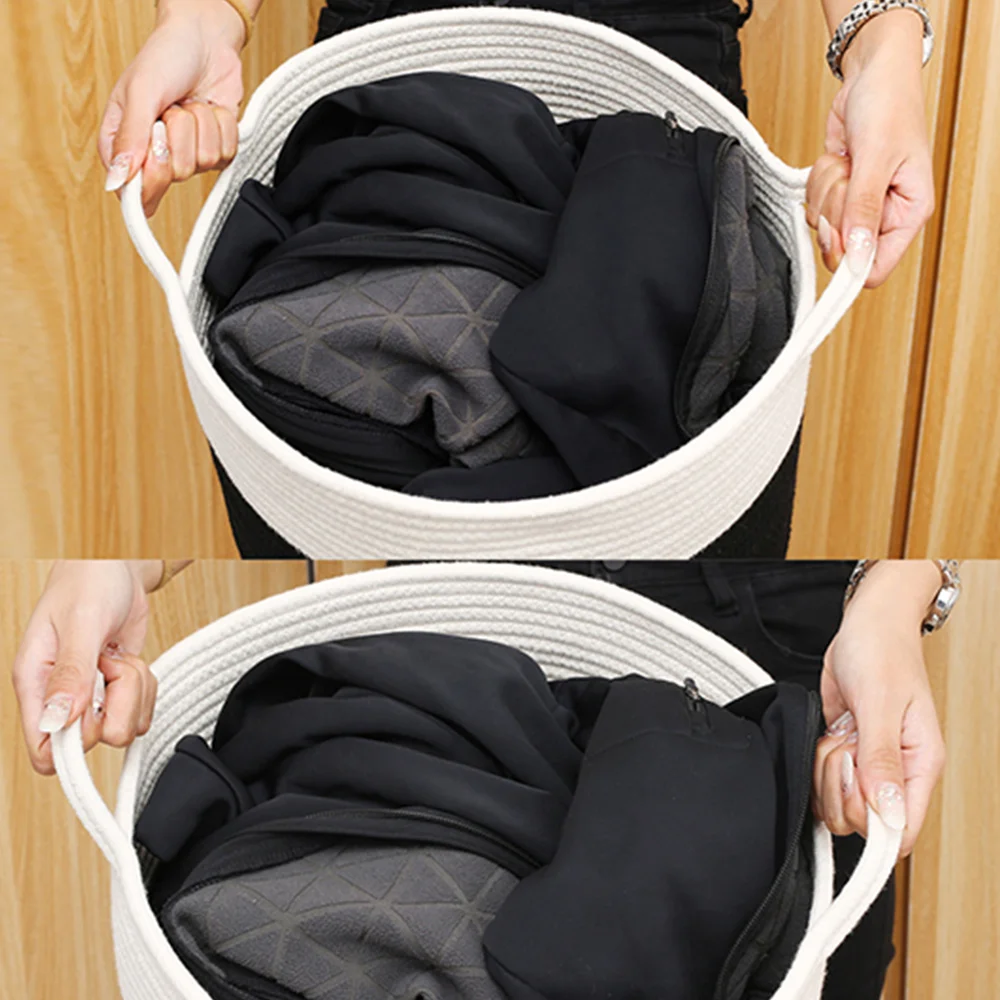Wholesale New Design XXL Laundry Storage Clothes Toys Basket Large Size Cheap Cotton Rope Basket With Handles