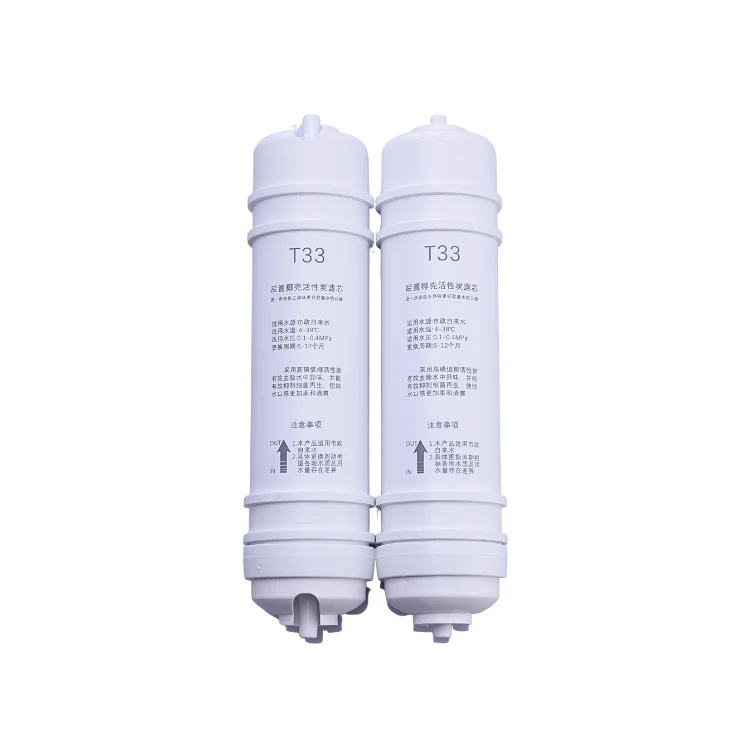 Quick Connect Water Filter Cartridge T33 Activated Carbon Post Inline Carbon Filter