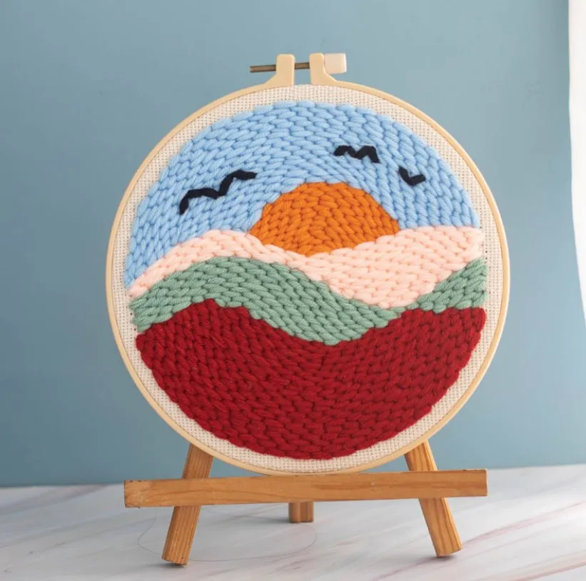 Милая мультяшная вышивка из шерсти, набор для вязания «сделай сам», дырокол, материал для рукоделия, искусство, вышивка, свадебный подарок