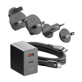 PD-45W адаптер питания 1C1A со сменными вилками для нас Великобритании AU EU 4 съемных вилки Cypress PD3.0