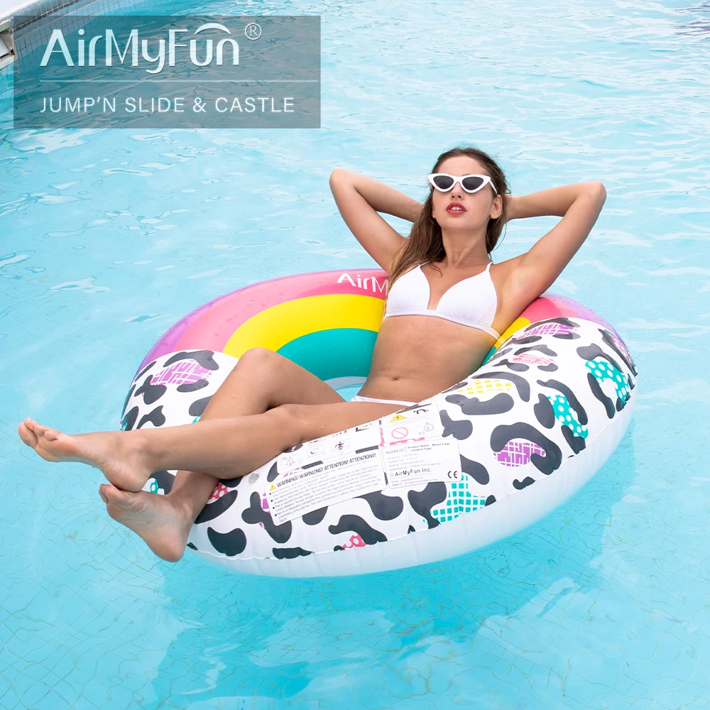 Airmyfun новый дизайн Леопард зерна надувной бассейн поплавок плавательный круг воды игрушка для продажи