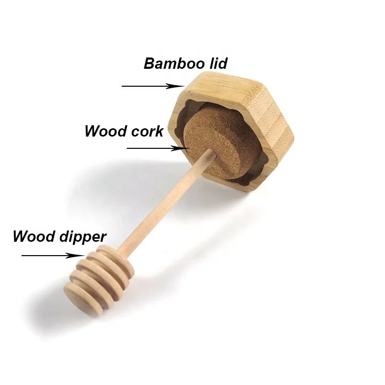 Wholesale empty honey jars glass hexagonal honey containers