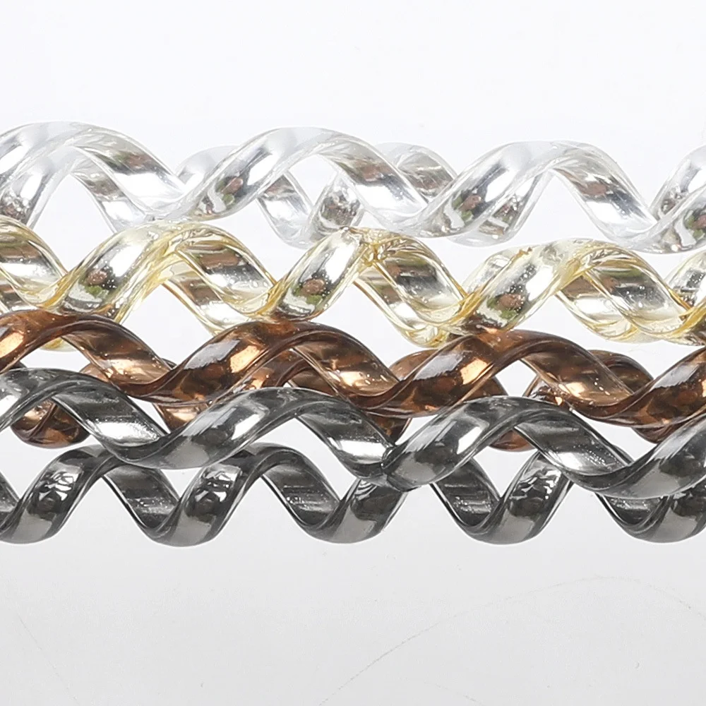 glossy metallic color spiral elastic hair tie telephone wire hair ring band ponytail holder