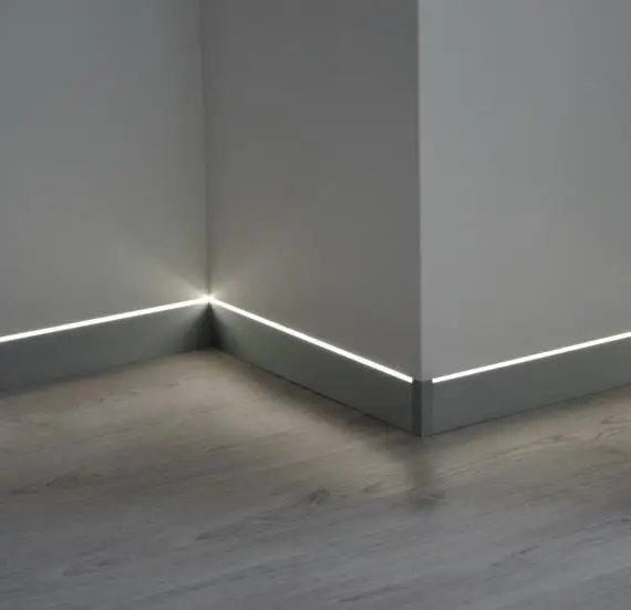 Hot Sale Luxury Aluminium Led Baseboard Light Led Skirting Board For Floor
