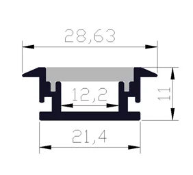 Glite perfectly recessed mounted GL-2610/GL-2126 aluminum profile custom length/color 21x26mm size used for floor/wall lighting