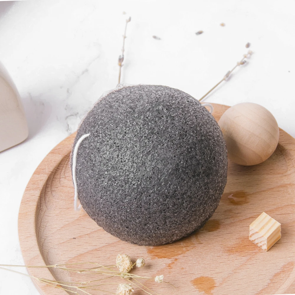  100% Оригинальный натуральный бамбуковый уголь Konjac губка для