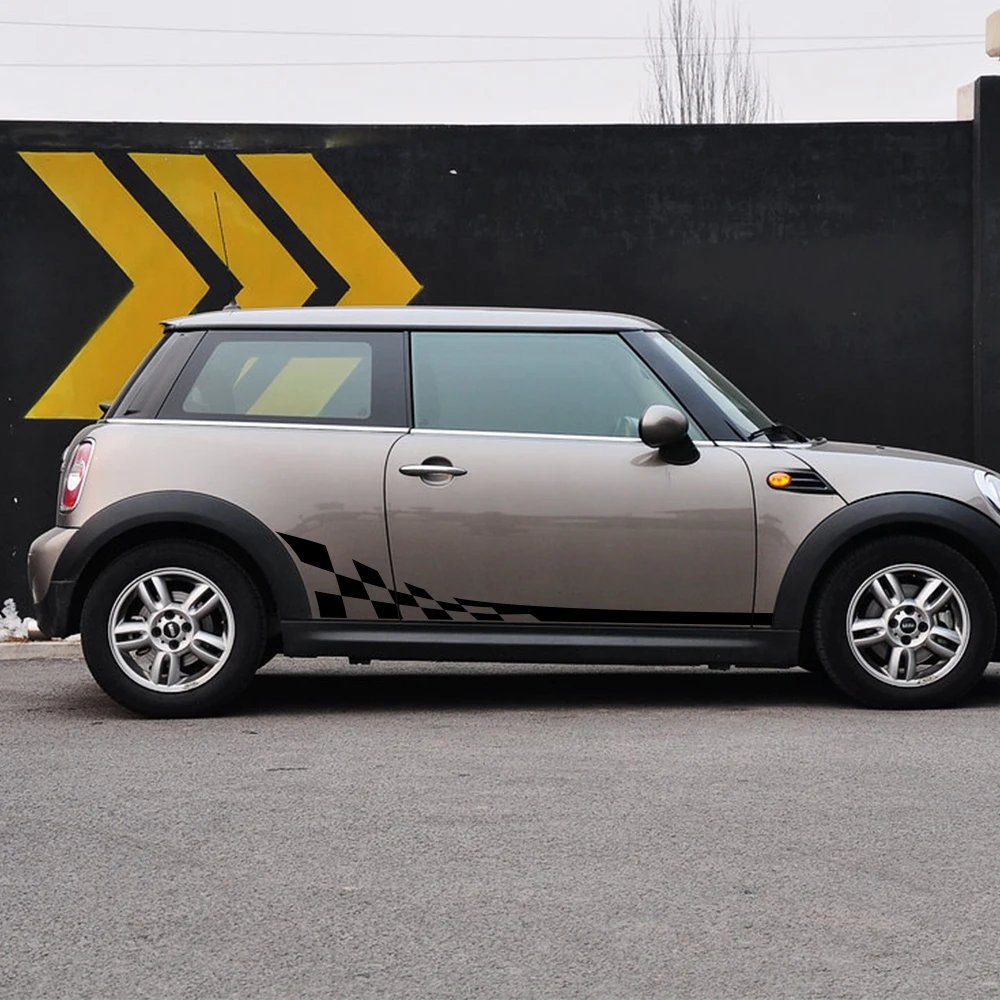 Наклейки для боковой юбки кузова автомобиля наклейки MINI Cooper S One JCW Countryman Clubman F54 F55 F56 F60 R55 R56 R60 R61 автомобильные аксессуары