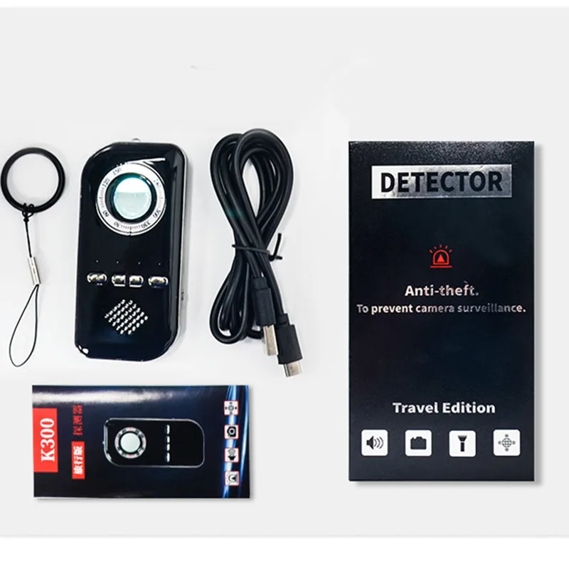 RF Scanner K300 Traveling Easy Operate Hotel Protection Anti-spy Hidden Camera Detector Alarm Infrared USB Charging Monitoring