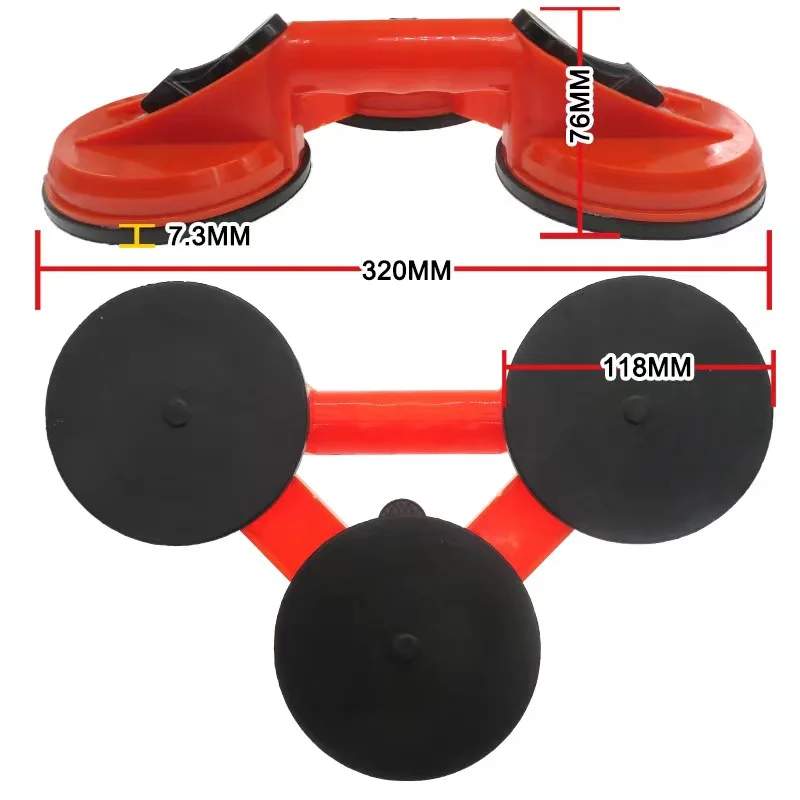 Plastic three-claw ceramic tile glass vacuum suction cup PC environmental plastic hand tools