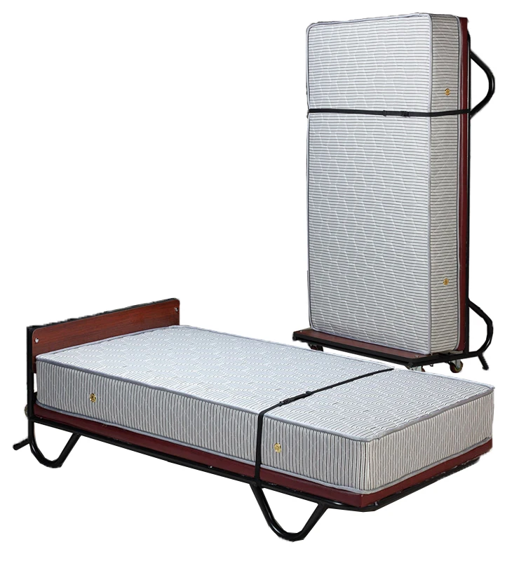 Hotel Folding Bed Simple Single King Size Upright Spring Extra Bed With Thickened Iron Pipe Iron Frame Vertical Bed