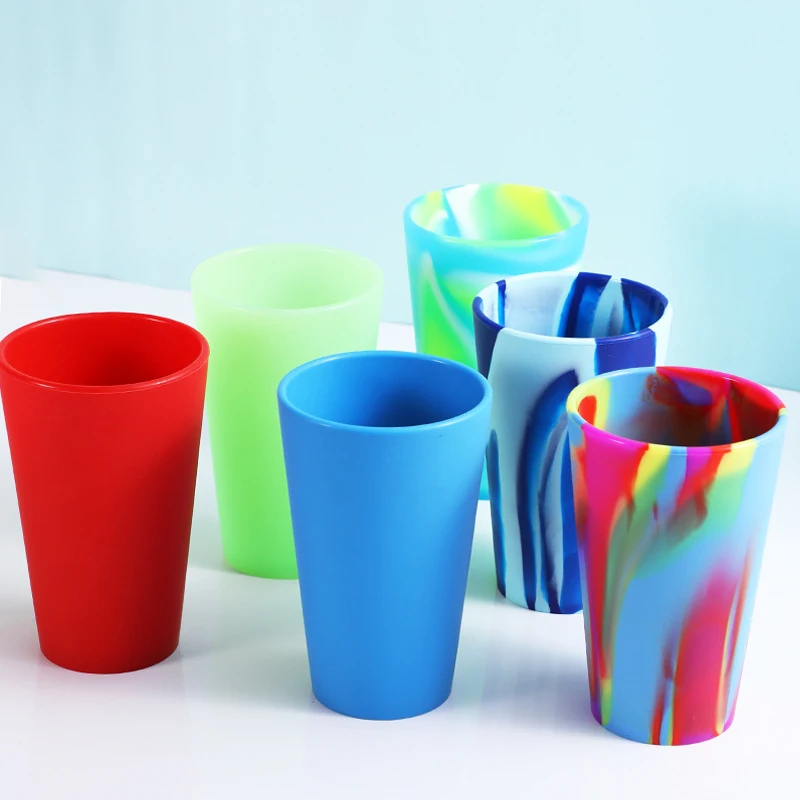 Multi Color Reusable Pint Cups For Beer Coffee Tea Cup Tumbler Food Grade Silicone Beer Wine Drink Cup For Outdoor Travel