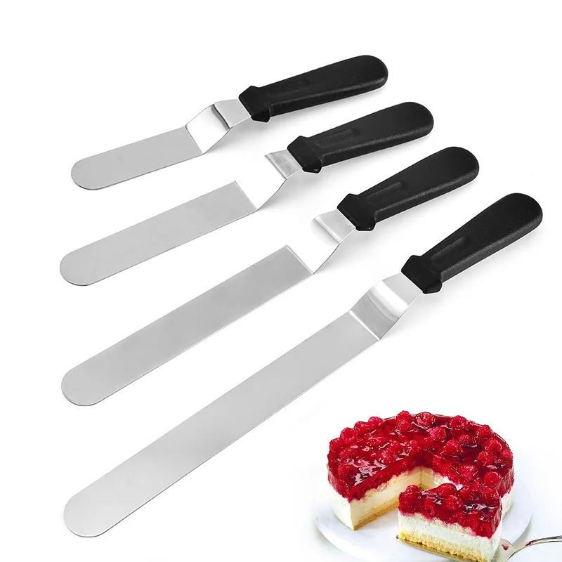 Инструмент для выпечки из нержавеющей стали, полипропиленовая пластиковая ручка, угловой глазирующий шпатель для крема торта