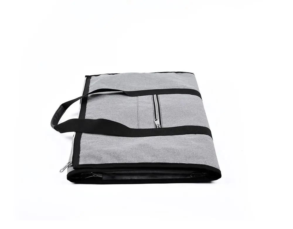 
grey 2 in1 garment duffle bag waterproof and dustproof business mens hanging travel suit bag 