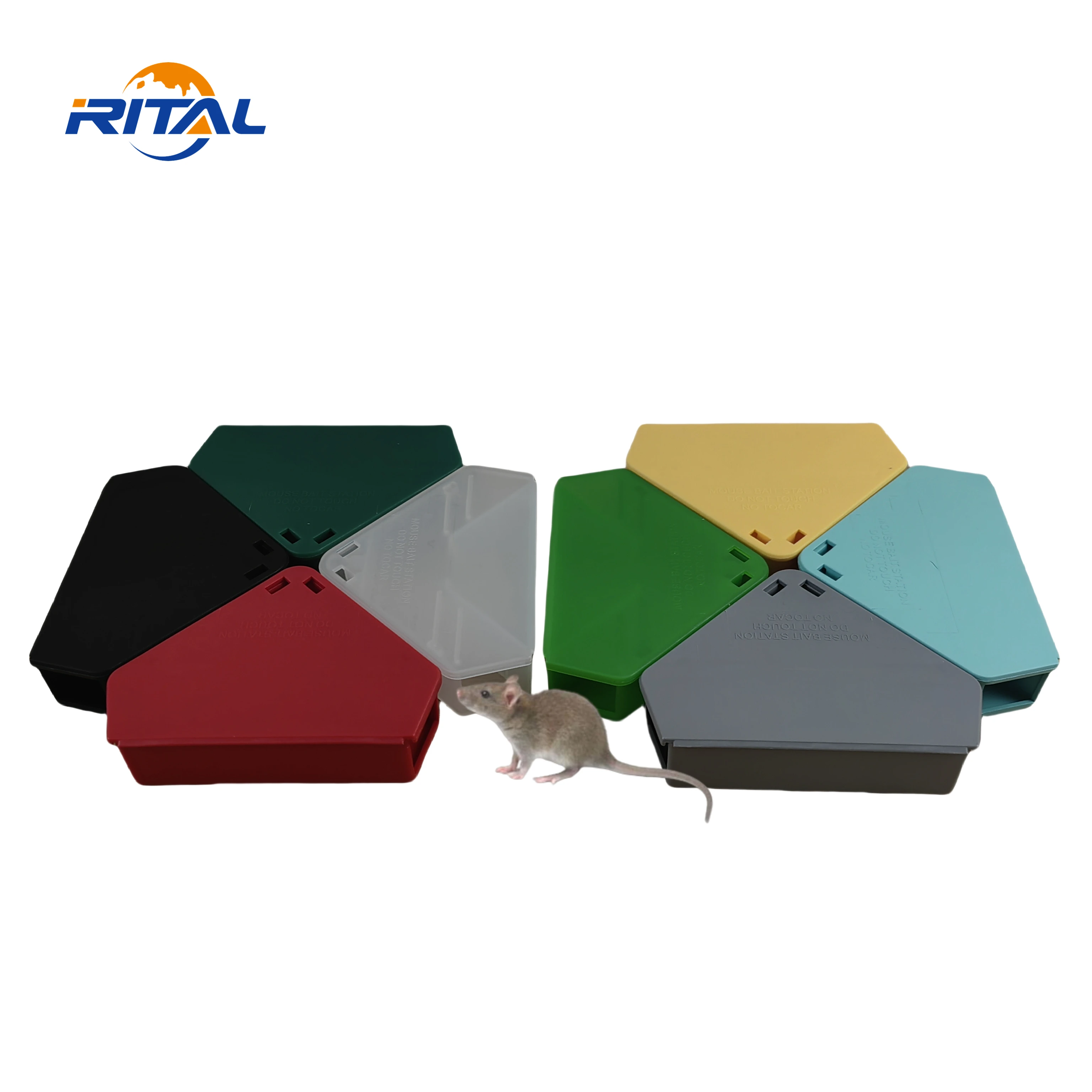 Plastic Mouse Rat Bait Station Reusable Black Mouse Trap Bait Box Rodent Bait Station with lock