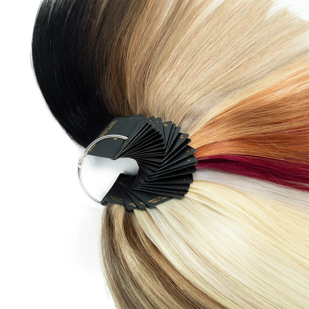 Starting Business Hair Extension Color Ring Human Hair Swatch Cards Sample Hair Color Ring