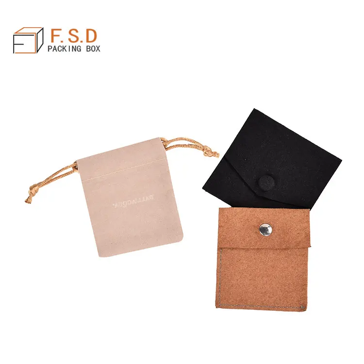 FSD 2022 New Arrivals Small Leather Gift Pouch Jewellery Pouch Envelope Velvet Drawstring Pouch