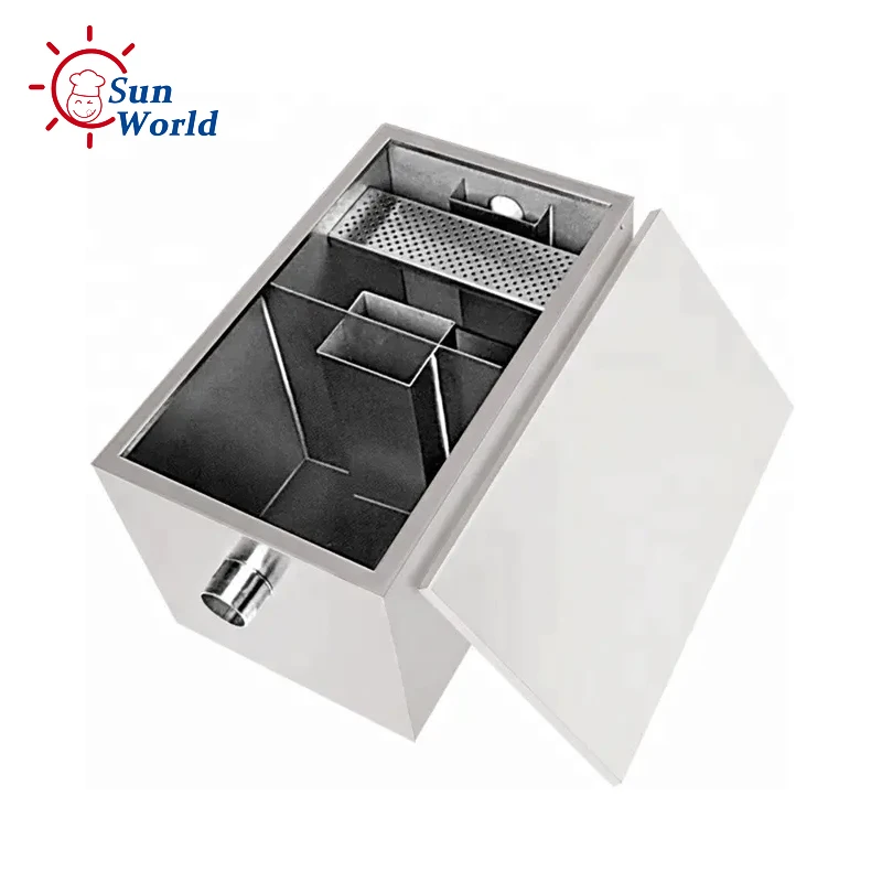 Industrial Under Sink Oil Grease Trap  Commercial Interceptor Restaurant Kitchen Oil Water Separator Treatment