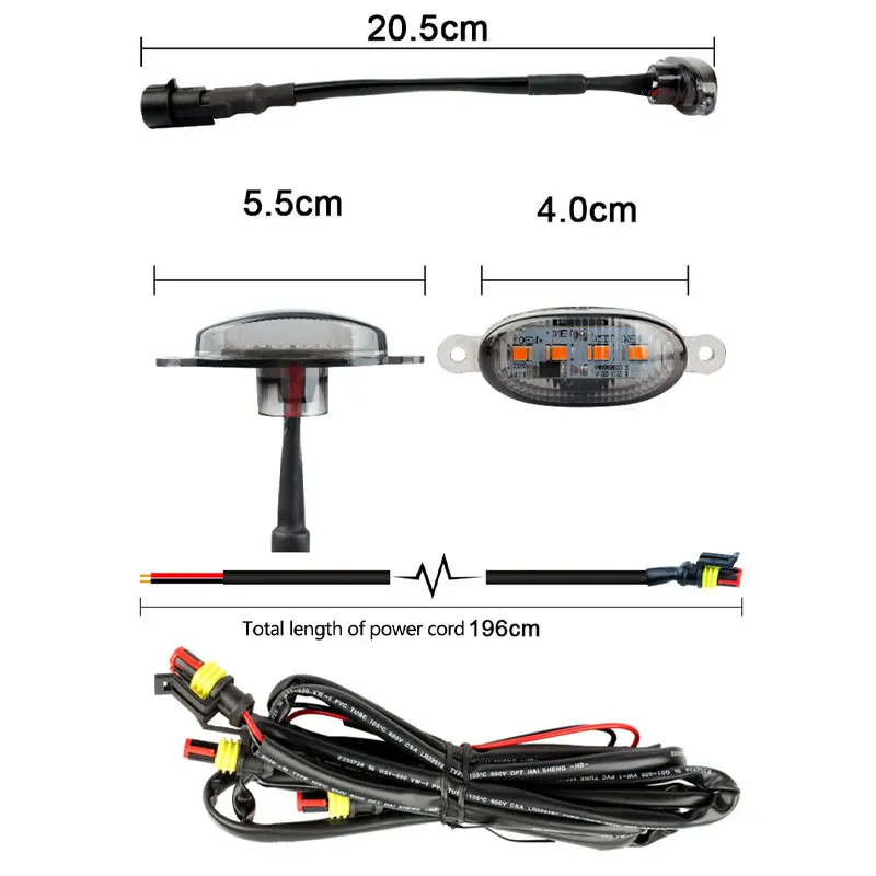 4 in 1 China network small yellow light circular 4led yellow and black l 4led lights one for four Applicable to any model