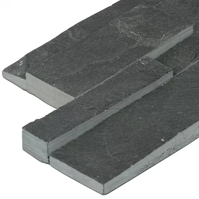 Exterior Stone Cladding Quartzite Dry Stacked Stone Black Slate Z Panels Natural Stacked Stone