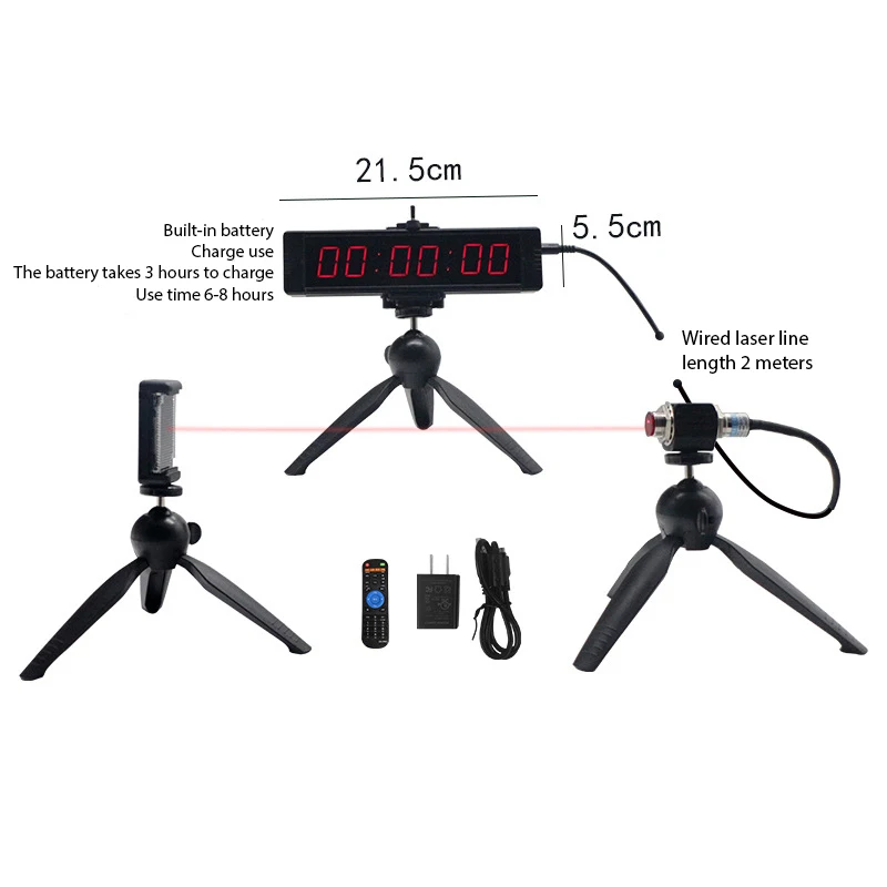 Wireless Laser Timing System for 4 Tracks Competitions Record The Time of Each Track Outdoor Lap Racing Timer Race Running Timer